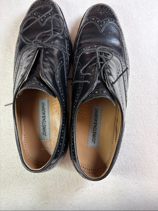 Johnston & Murphy Black Leather Brogue Wingtip Oxfords main image 4